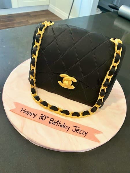 Happy 30th Birthday cake made like a purse
