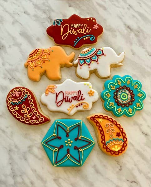 decorated cookies for diwali