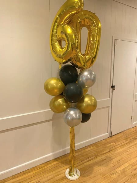 60th birthday balloon tower